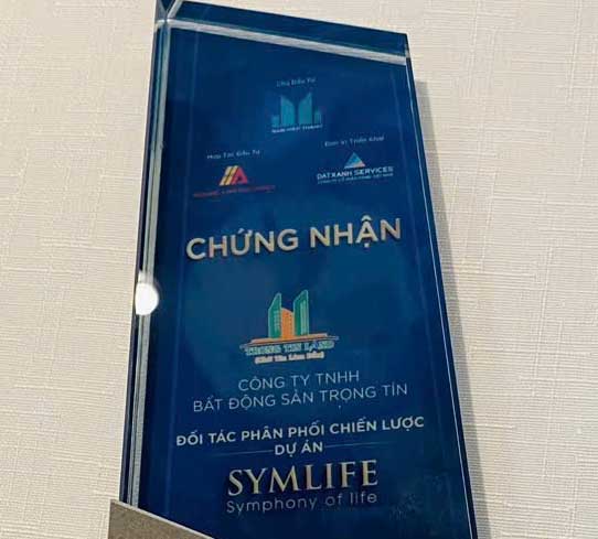 Chứng nhận đối tác chiến lược Symlife của Trọng Tín Land